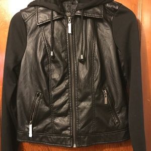 NEW Jr/Women J2 Faux Leather Jacket Detachable Hoo